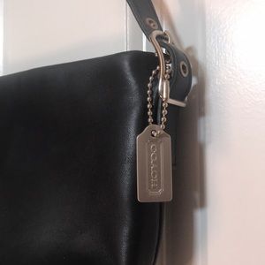 Black w silver hardware Coach mini bag
